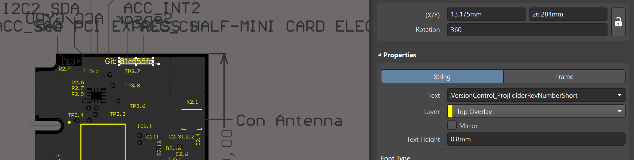 Git-Hash aus Altium