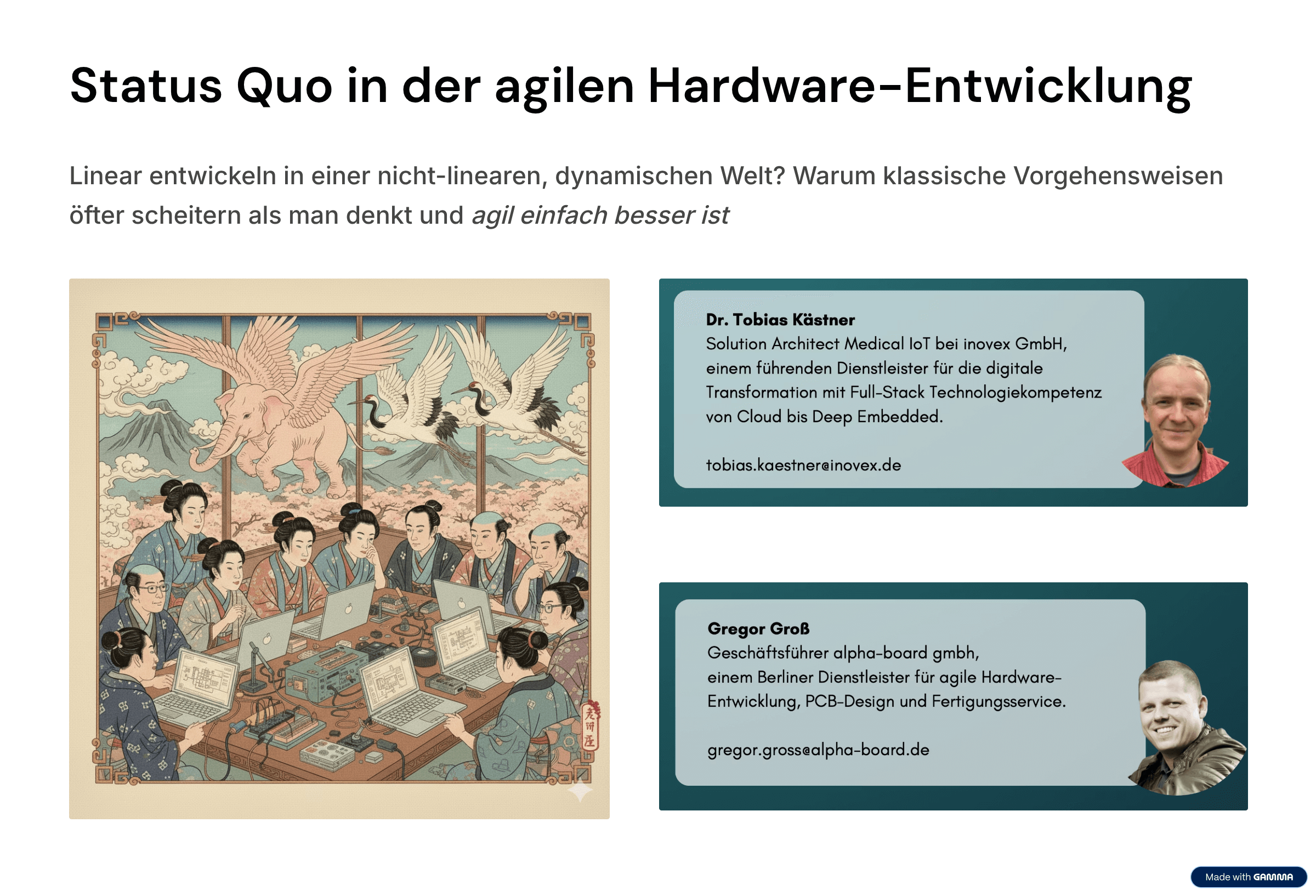 Status Quo in der agilen Hardware-Entwicklung: Linear entwickeln in einer nicht-linearen, dynamischen Welt?